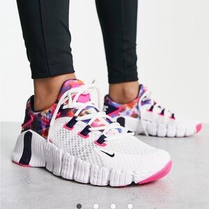 Nike Women's Metcon- White and Pink Floral